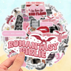 50pcs Romantic Stickers for Laptops Guitars & More Heart Flower & Star Design