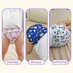 Printed Cloth Diapers for 3 25kg Babies, Washable & Reusable