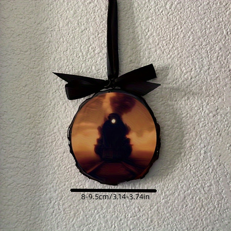 Resin Wood Slice Christmas Tree Pendants Holiday Home Decoration