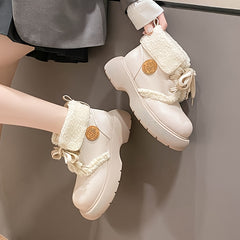 Chunky Snow Boots Non Slip Thickened Medium Tube Thick Bottom Boots Women's Foot
