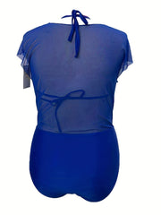 Mesh One Piece Bodysuit Swimsuit Set