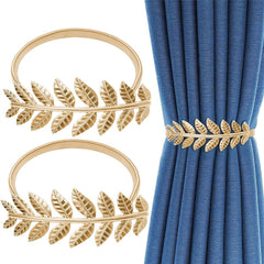 Nordic Leaf Curtain Buckle Metal Decoration Spring Strap