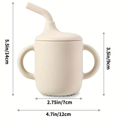 Silicone Training Cup with Handles & Straw for Kids