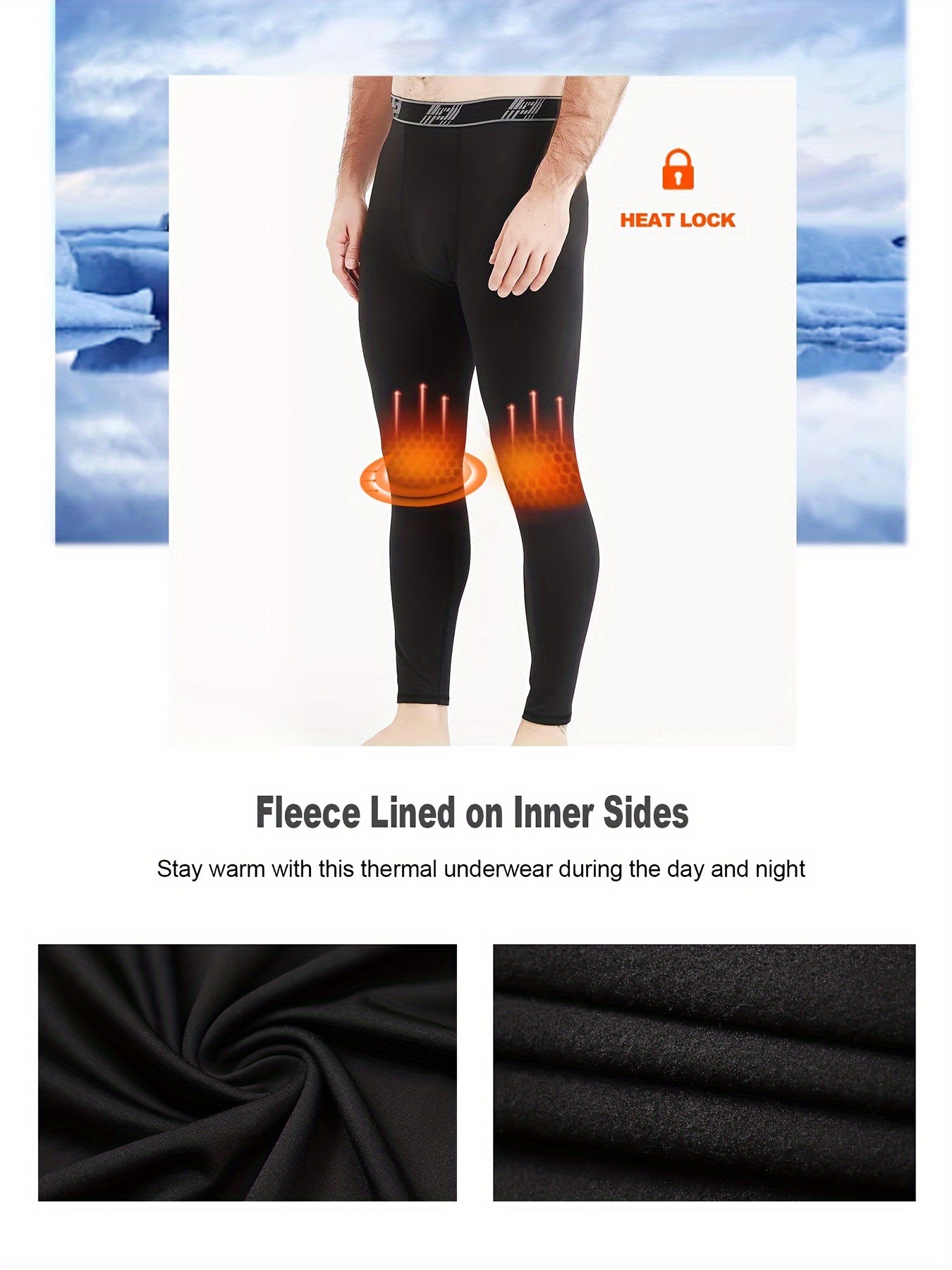 4 Pack Men's Thermal Compression Pants Fleece Lined Sports Tights