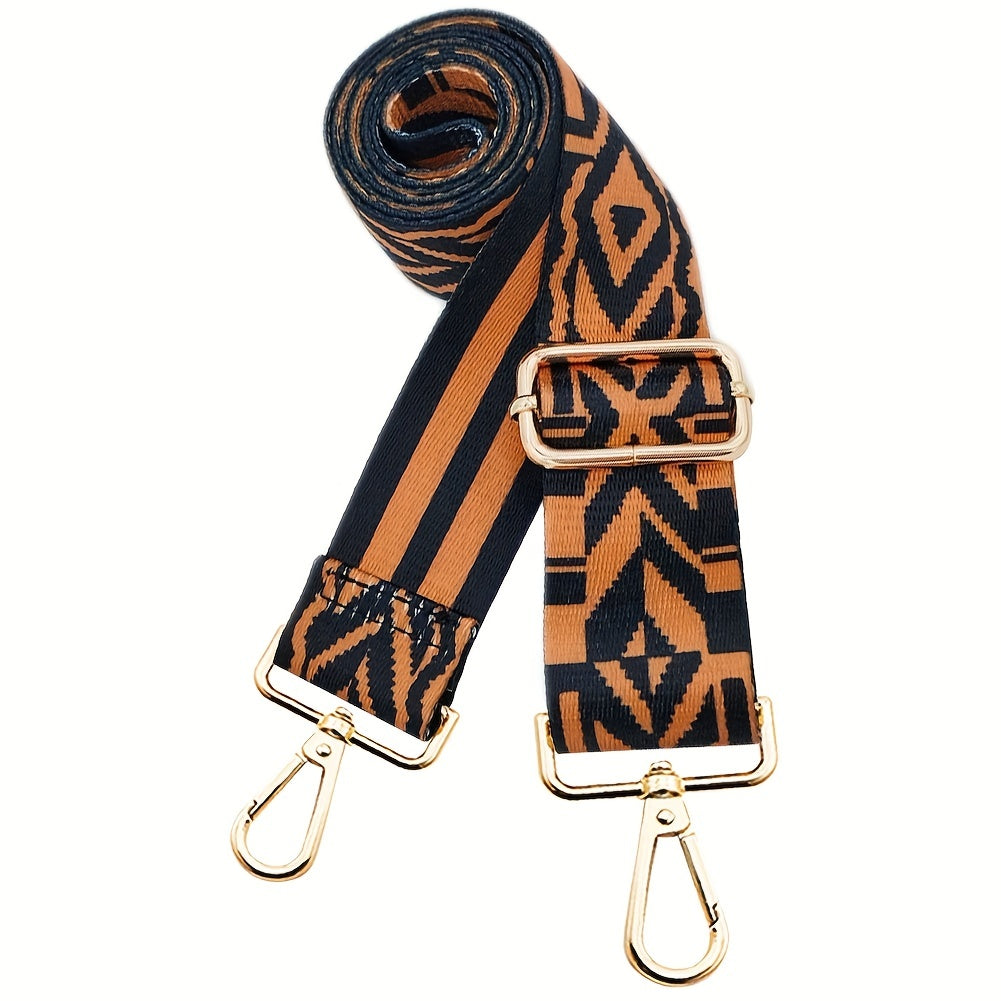 Vintage Geometric Pattern Shoulder Bag Strap Adjustable Replacement