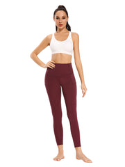 Women's Solid Yoga Pants Side Pockets Four Sides Stretch Leggings