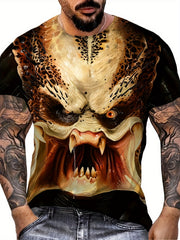 Men's Monster Print Sports Tee Shirt for Summer