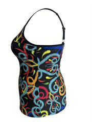 Striped Tankini Set Women's Two Piece Swimsuit