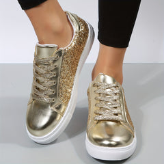 Sequin Reflective Low Cut Skate Shoes Non Slip Sneakers