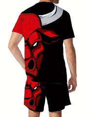 Men's Bullhead Graphic T shirt & Active Breathable Shorts Set
