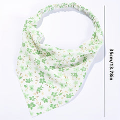 Flower Print Head Scarf Triangle Bandanas Hairband Headwrap Hair Accessories