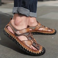 Men's Mesh Closed Toe Hook & Loop Sandals Beach Shoes Summer