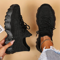 Women's Knitted Running Shoes Breathable Walking Shoes
