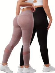 2pcs Yoga Sports Leggings High Stretch Soft Running Tight Pants
