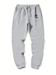 Rose In Hand Graphic Drawstring Joggers Men s Sweatpants
