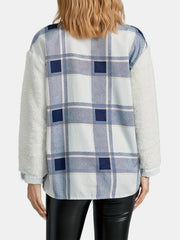 Plaid Print Button Front Jacket Long Sleeve Casual Jacket