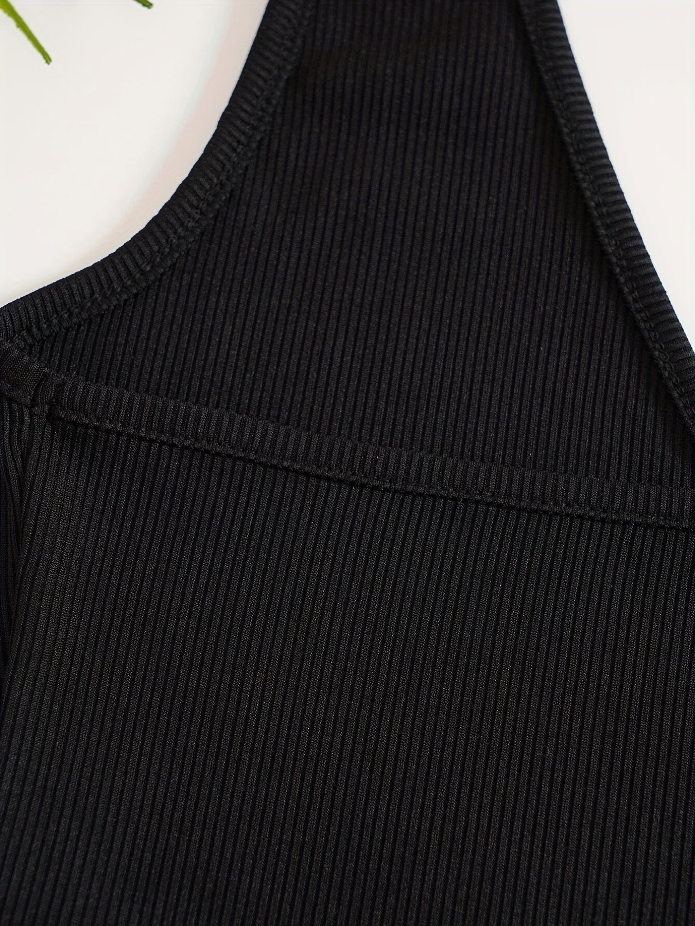 Ribbed Halter Neck Camisole Women's Vest Top