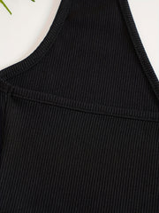 Ribbed Halter Neck Camisole Women's Vest Top