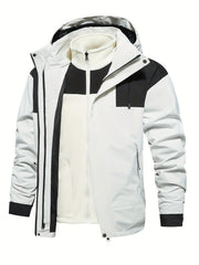 Men's 3-In-1 Hooded Windbreaker Jacket