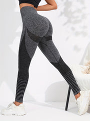 Women's Stripe Yoga Leggings with Butt Lifting Tech