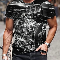 Men's 3D Motorcycle Graphic T shirt Casual Mid Stretch Breathable Tee