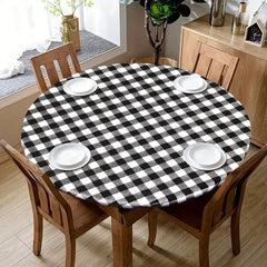 Vinyl Tablecloth with Elastic Edge and Flannel Backing