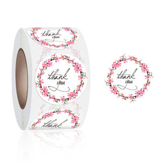 500 Thank You Sticker Roll 0.98in Small Round Circle Sticker
