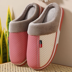Men's Colorblock Cotton Non-slip Slippers Warm Cozy Slides