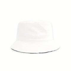 Unisex Wide Brim Sunshade Bucket Hat Coconut Tree Print Double Sided Sun Hat