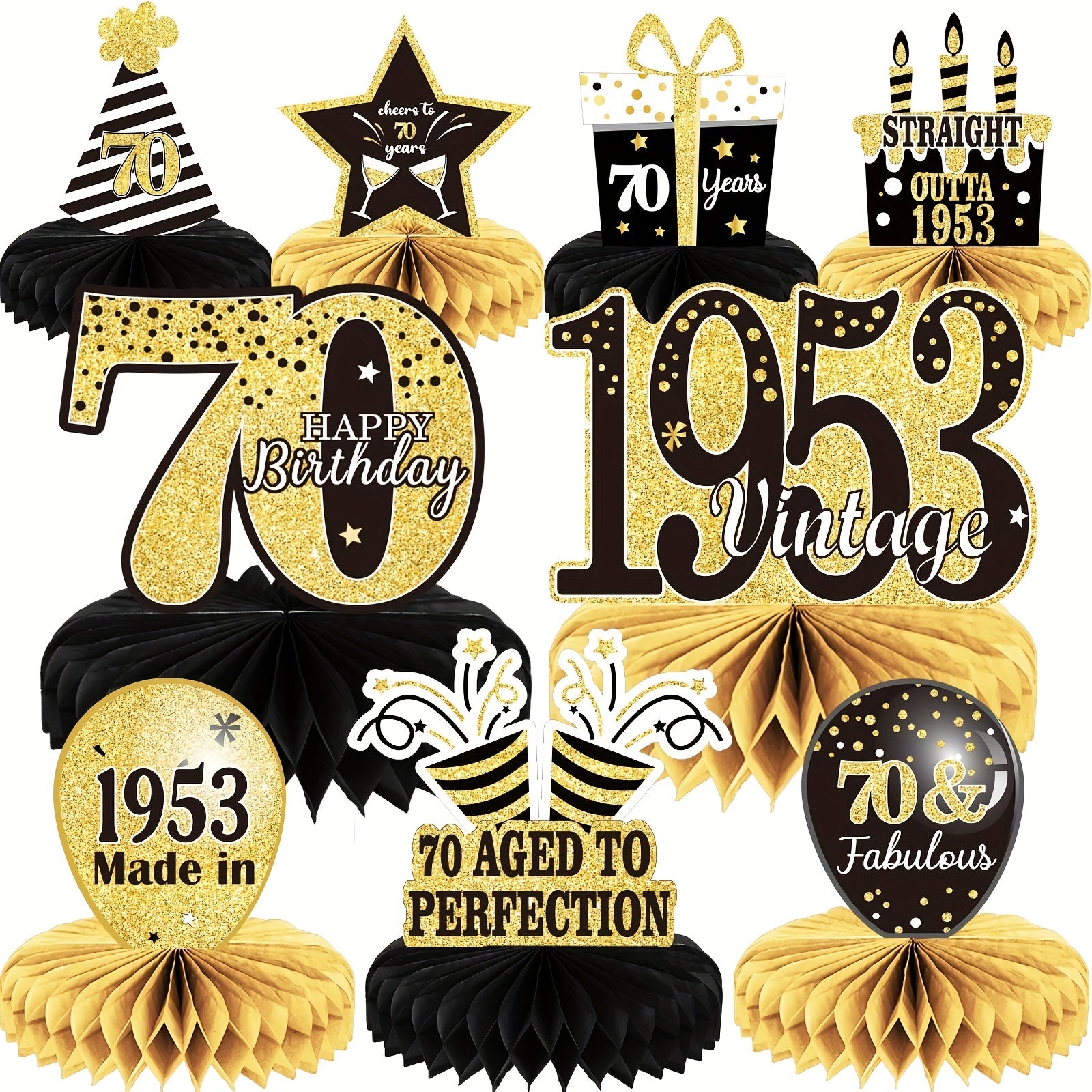 70th Anniversary Table Decorations for Men and Women