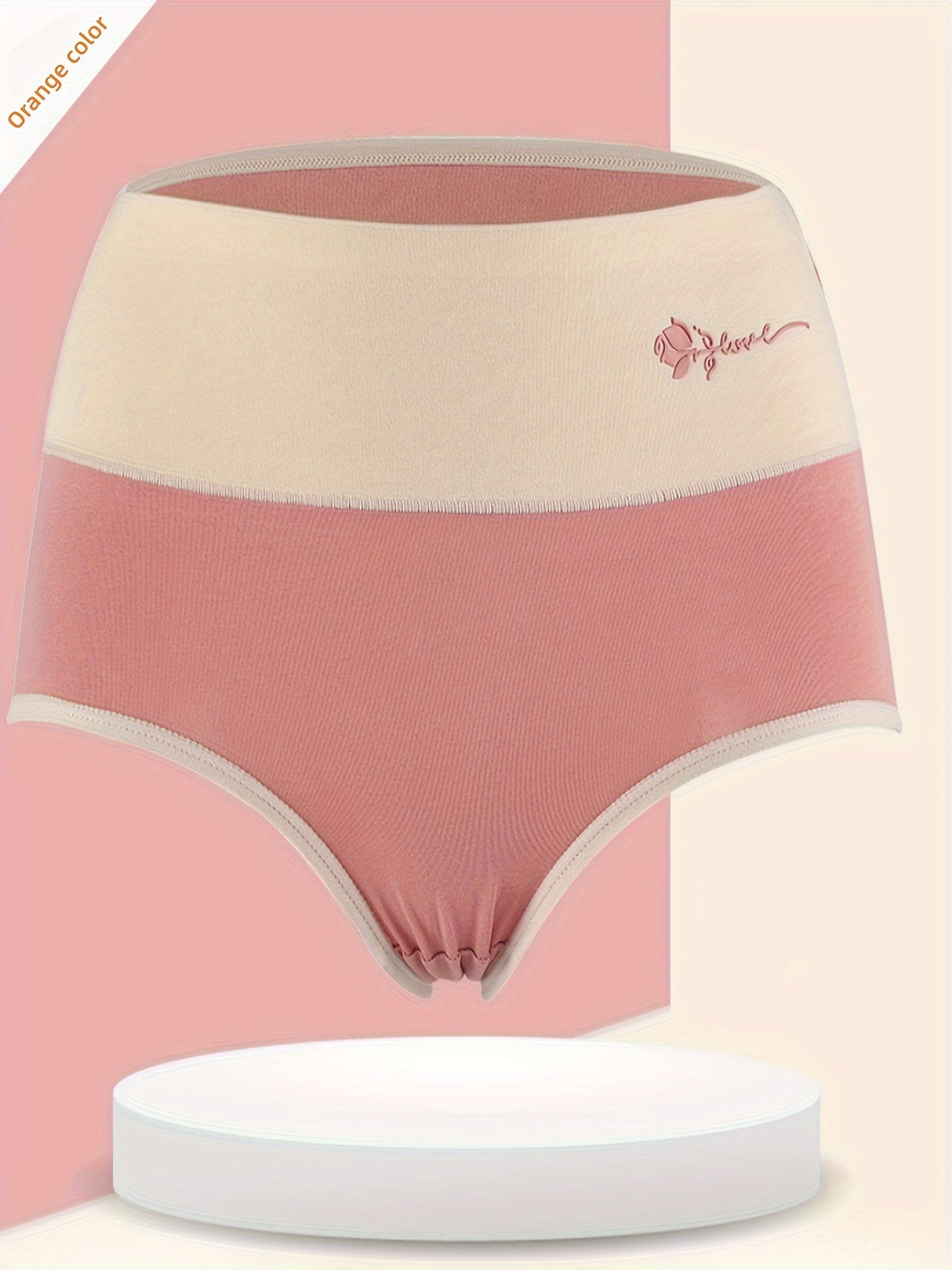 Floral Pattern Colorblock Briefs 4pcs