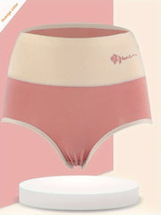 Floral Pattern Colorblock Briefs 4pcs