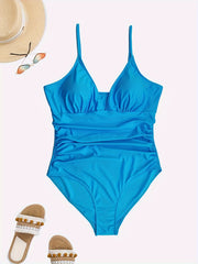 Sexy Swimsuit Women's Plus V Neck One Piece Bathing Suit
