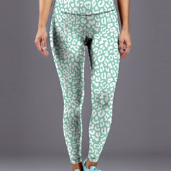 Leopard Print High Waist Yoga Pants Tummy Control Workout Tights