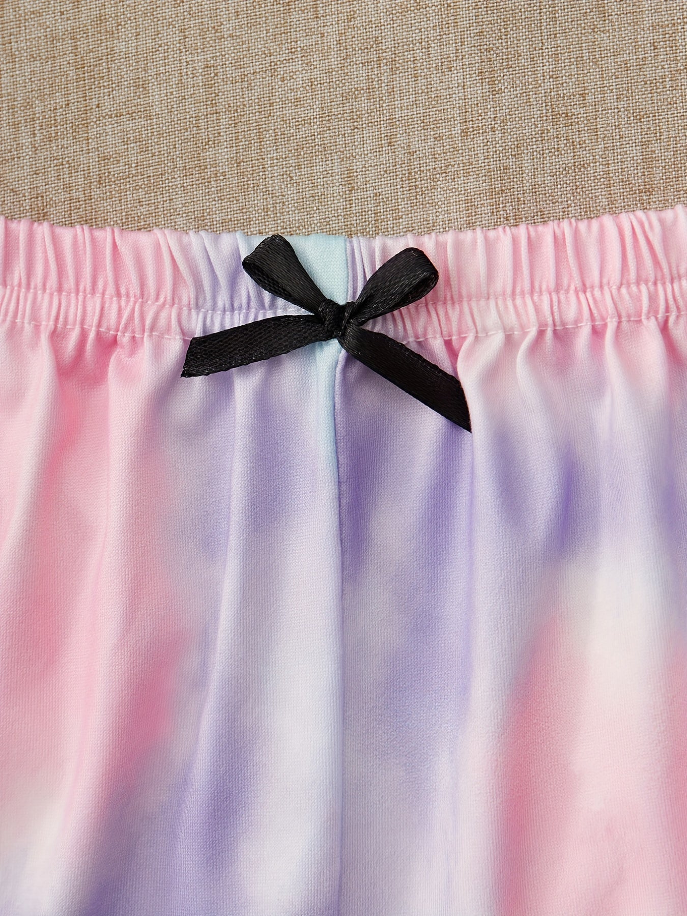 Tie Dye Print Pajamas Set Soft Cami Top & Elastic Waistband Shorts