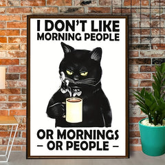 Funny Cat Coffee Diamond Painting Kit - Home Wall Decor