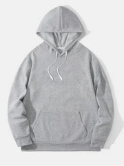 Solid Drawstring Loose Hoodie Casual Hooded Pocket Sweatshirt