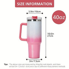 40oz Insulated Water Bottle with Straw and Lid