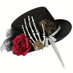 Unisex Gothic Skeleton Steampunk Hat Metal Gear Rose Halloween