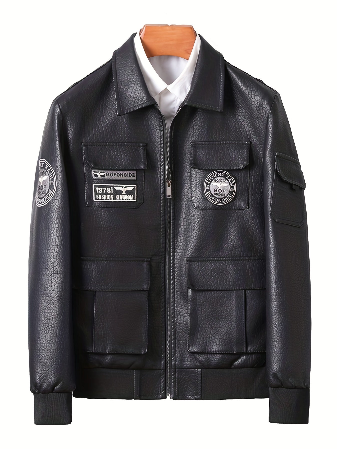 Men's Eagle Embroidered Cycling Jacket With Pocket