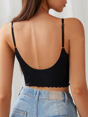 Scallop Trim Wireless Bra Full Coverage Lingerie