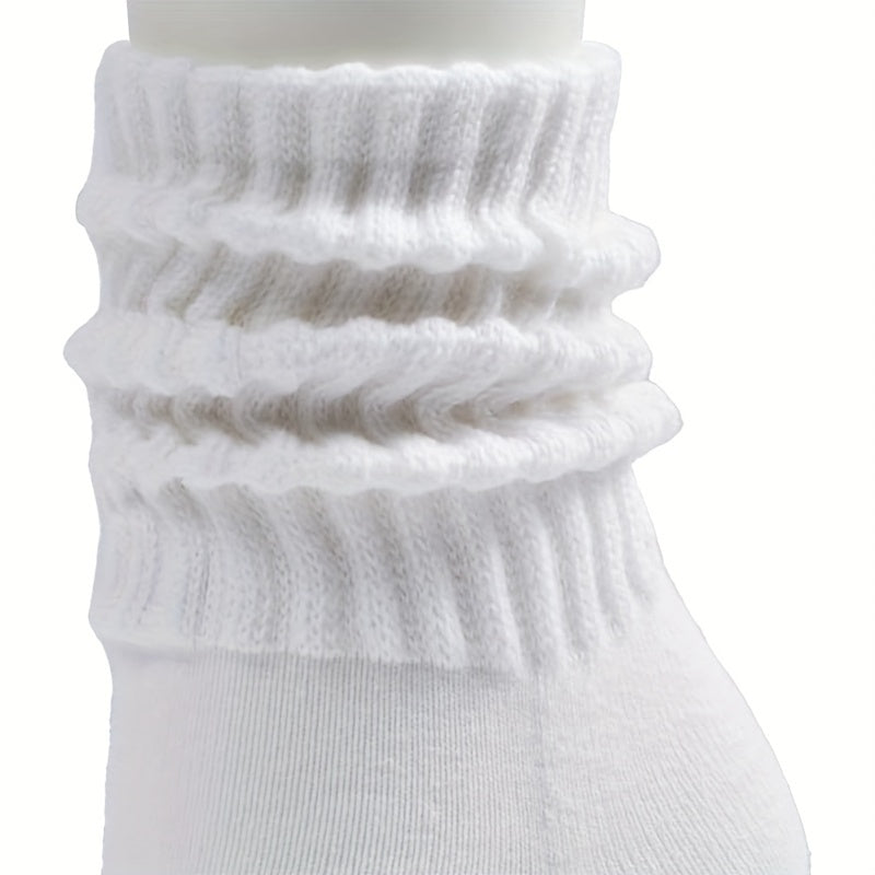Cotton Slouchy Socks For Men And Women - Chunky Stacked Scrunch Socks