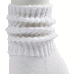 Cotton Slouchy Socks For Men And Women - Chunky Stacked Scrunch Socks