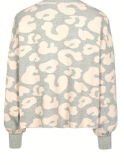 Leopard Print Long Sleeve Top & Pants Set