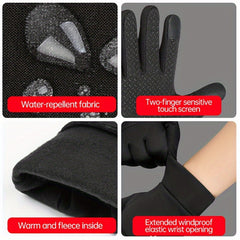 Men's Waterproof Velvet Winter Gloves Windproof Coldproof Outdoor Sports