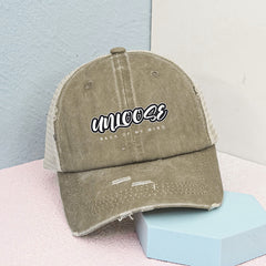 Ripped Trucker Hat UNLOOSE BACK OF MY MIND Cap