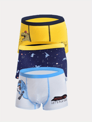 3pcs Boy's Boxer Briefs Elastic Waist Shorts Comfy Soft Underwear Kids Clothes