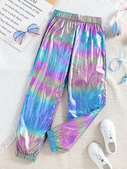 Girls' Rainbow Elastic Waist Party Pants Trousers Outfit