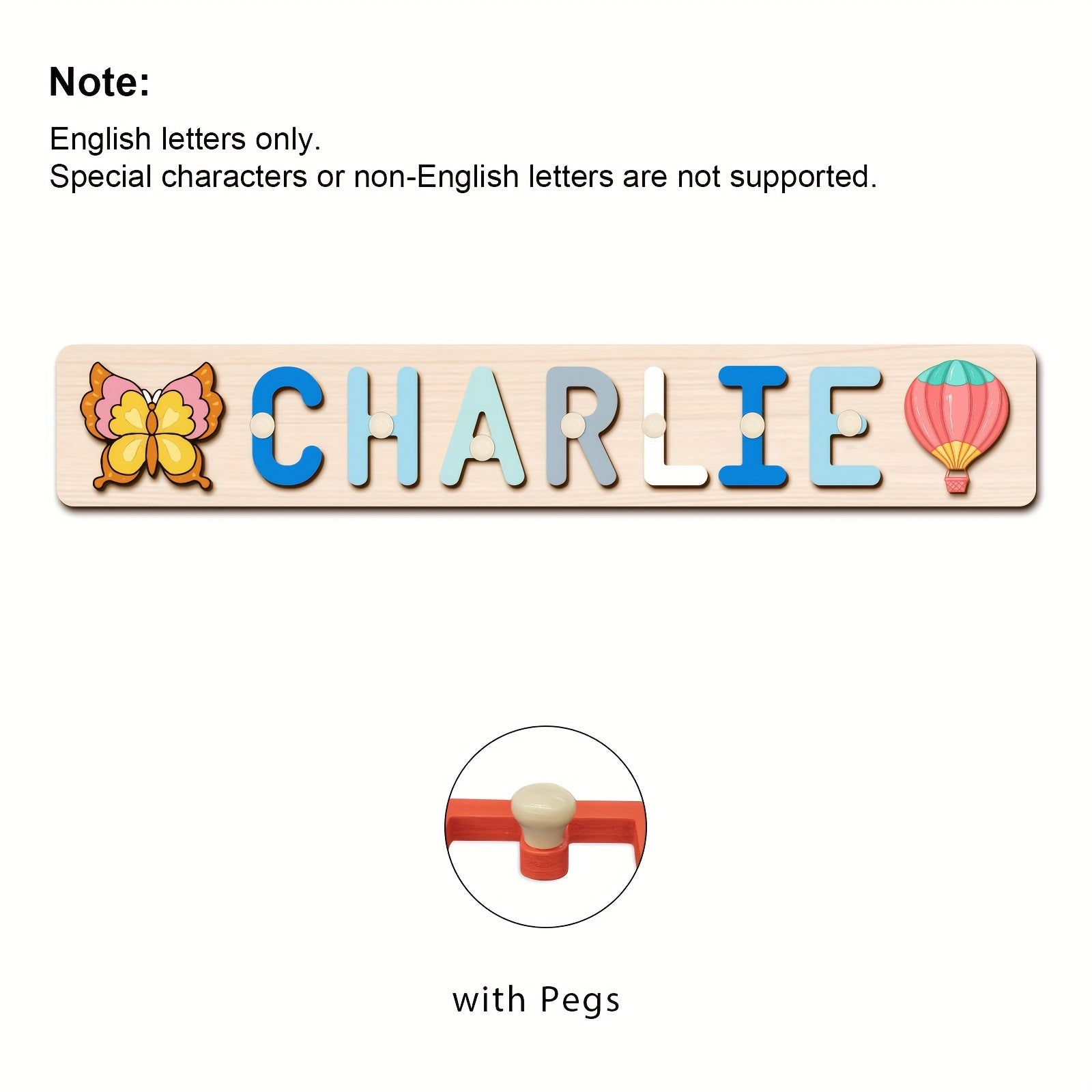 Personalized Wooden Name Puzzle with Animal & Car Designs