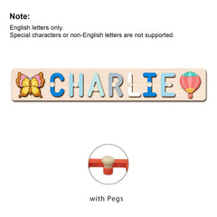 Personalized Wooden Name Puzzle with Animal & Car Designs